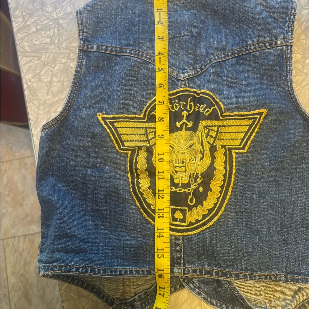 Vintage denim battle vest with Motörhead back patch - Picture 13 of 15